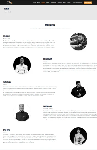 The Z1 coaching team page